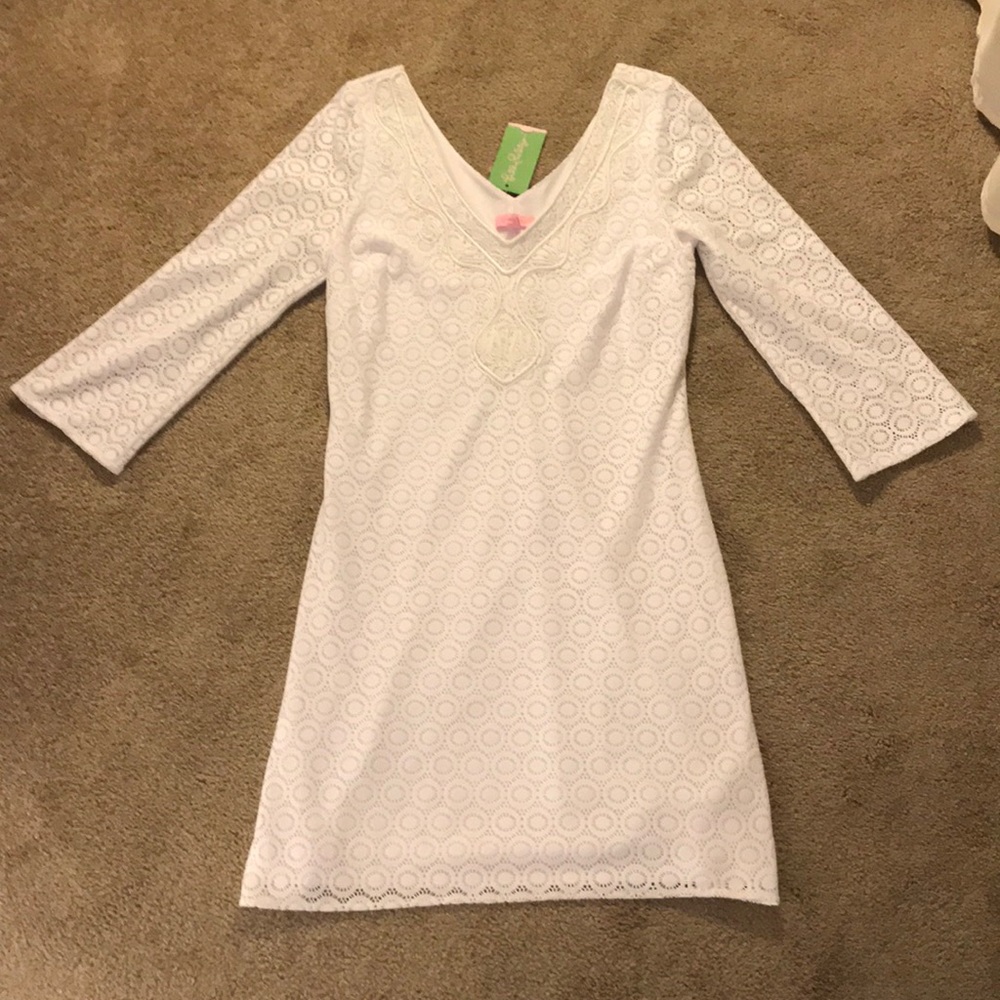 NWT White Lilly Pulitzer Dress - long sleeves